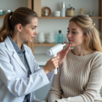 Dermatologue en consultation avec une patiente pour un traitement laser