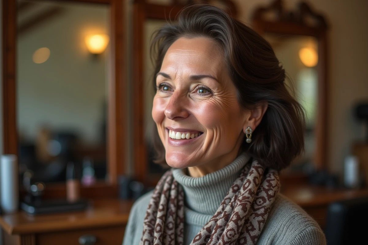 Femme souriante lors d