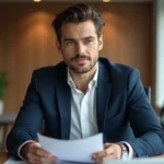 Homme d'affaires confiant au bureau moderne