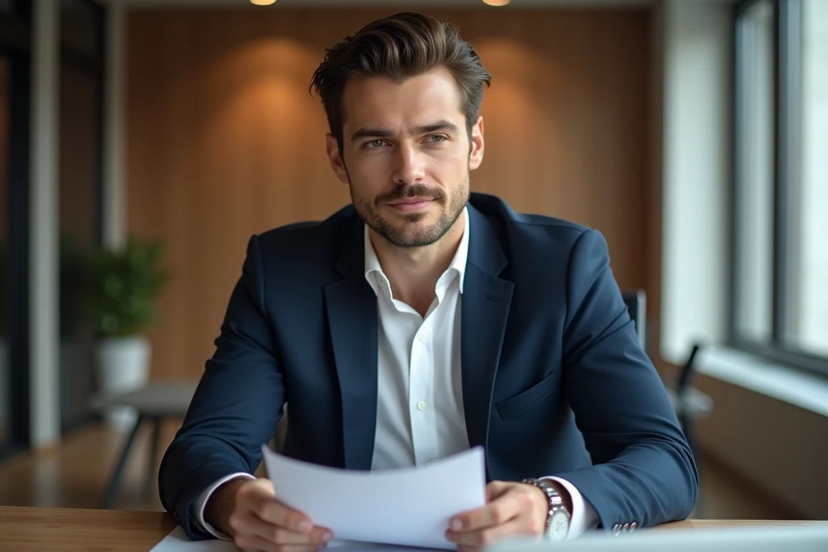 Homme d'affaires confiant au bureau moderne