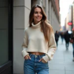 Femme en jeans 2025 haut de gamme en ville