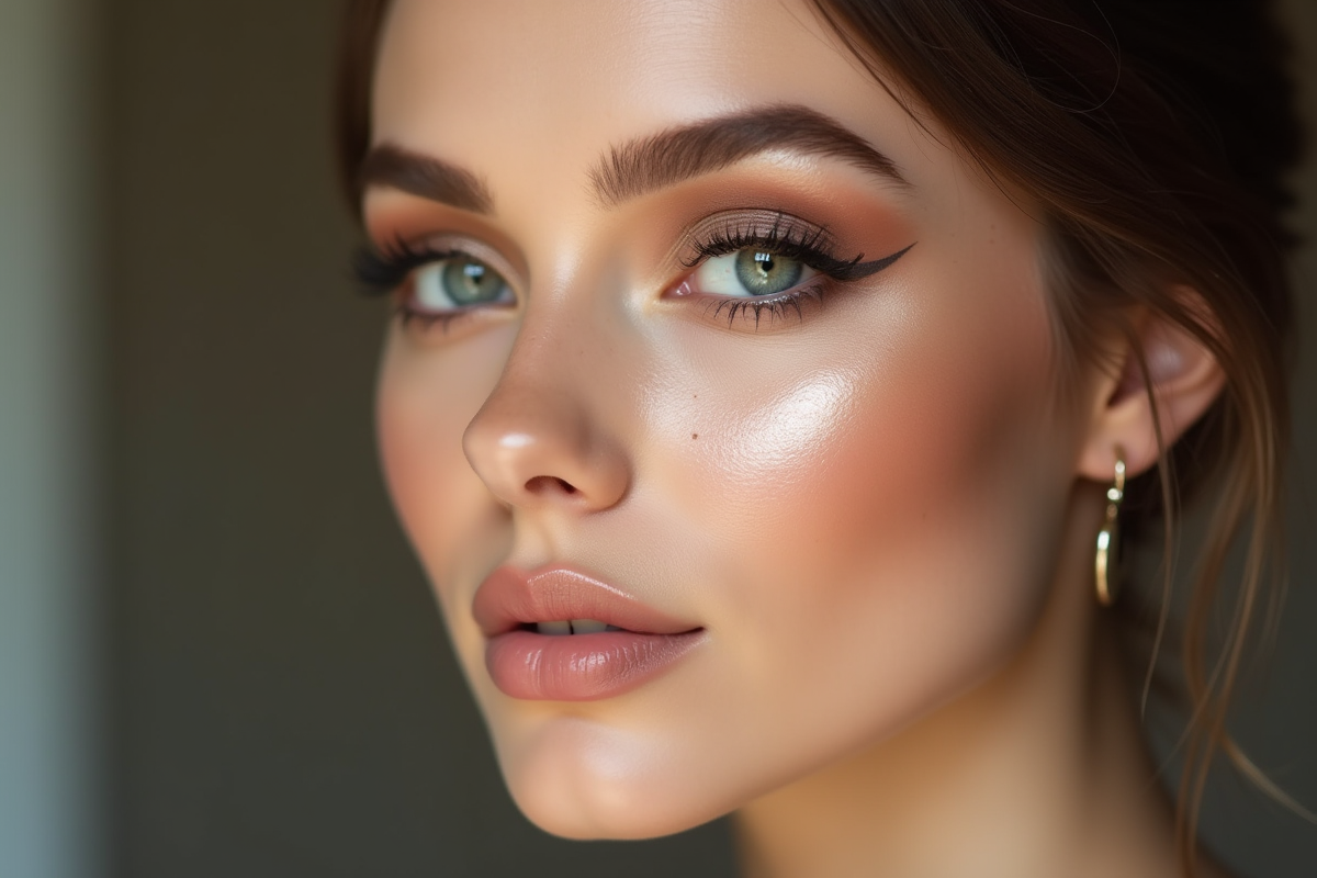 Portrait artistique avec maquillage précis et naturel